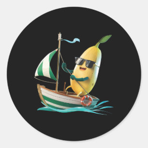 Fruit Boating Banana Classic Round Sticker