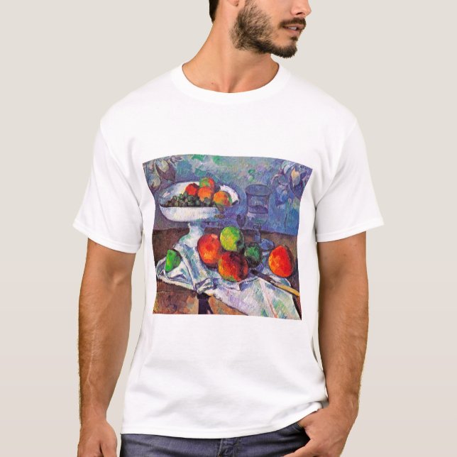 Fruit bowl, Glass and Apples, Cezanne T-Shirt (Front)