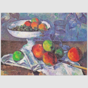 Fruit bowl, Glass and Apples, Cezanne Tissue Paper