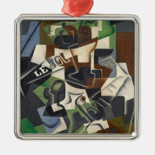Fruit Bowl, Pipe and Journal, 1917 Metal Ornament