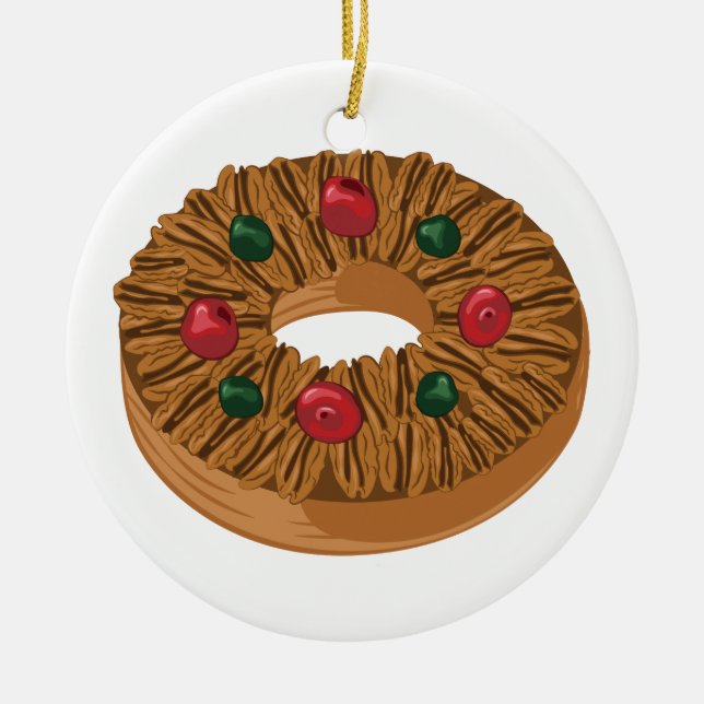 Fruit Cake Ceramic Ornament (Front)
