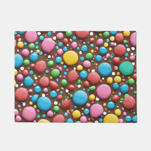 Fruit Candy Milk Chocolate Pattern Door Mat (Front)