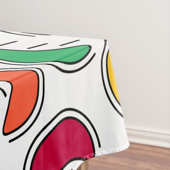 Fruit Candy Shapes Pattern Tablecloth (In Situ)