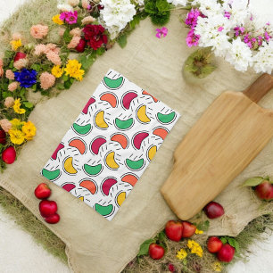Fruit Candy Shapes Pattern Tea Towel