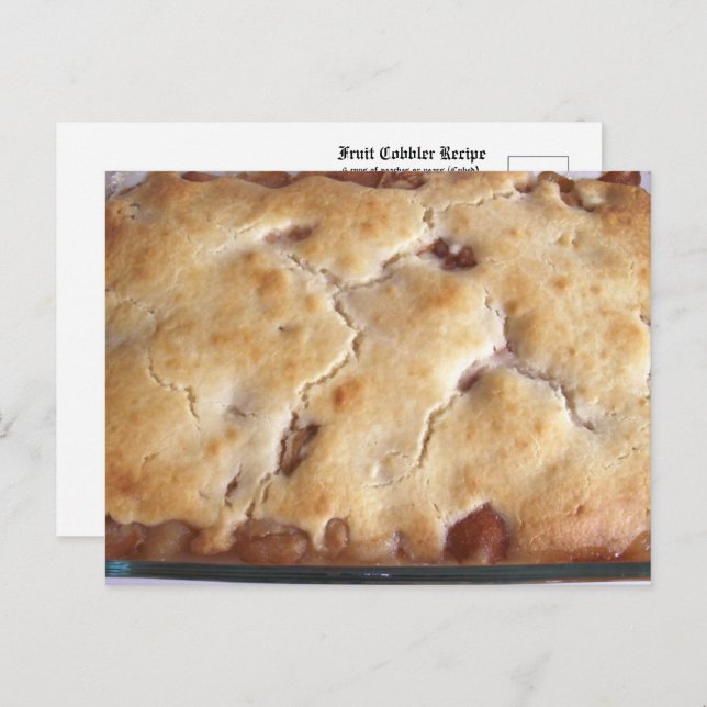 Fruit Cobbler Recipe Postcard (Front/Back)