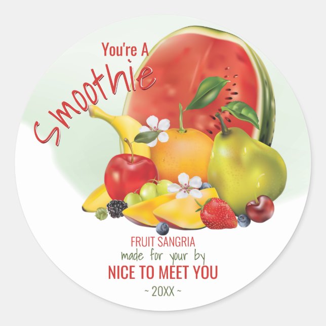 Fruit Cocktail | Friendship Hello Funny Classic Round Sticker (Front)