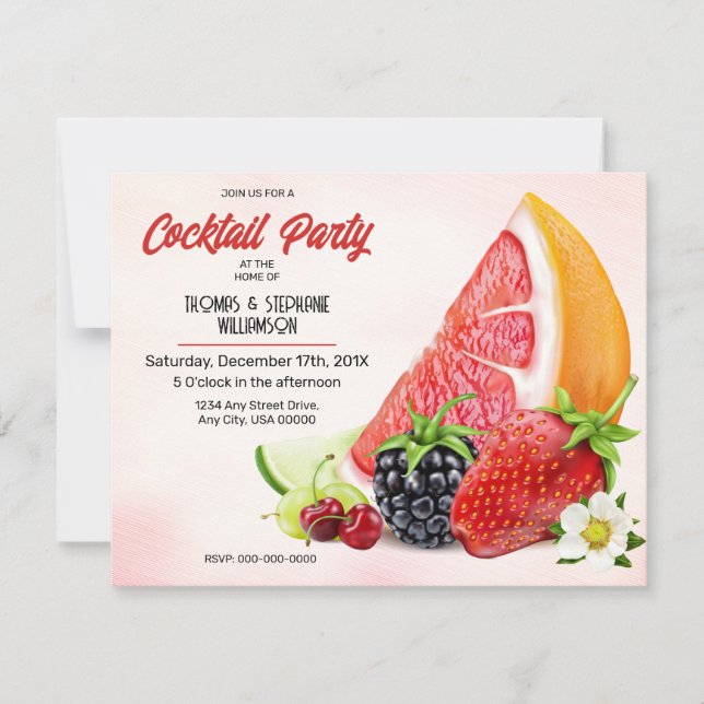 Fruit Cocktail Party Invitation (Front)