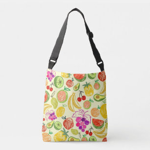 Fruit Doodle Pattern Crossbody Bag