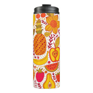 Fruit Doodles: Summer Vintage Pattern. Thermal Tumbler