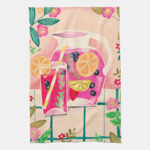 Fruit drink garden flowers tea towel