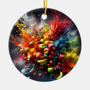 Fruit explosion ceramic ornament