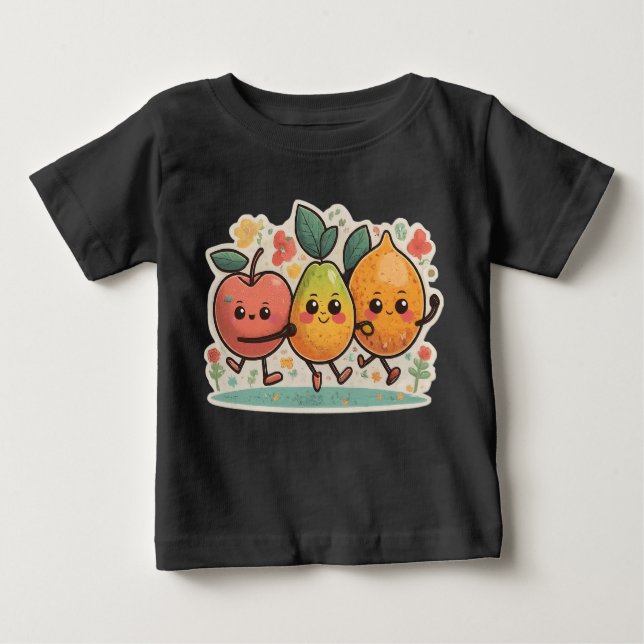 fruit festa happy  cheerful colourful dancing frui baby T-Shirt (Front)