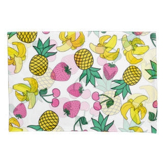 Fruit Fiesta: Bananas, Pineapples, Strawberries Pillowcase