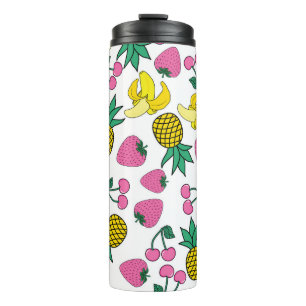 Fruit Fiesta: Bananas, Pineapples, Strawberries Thermal Tumbler