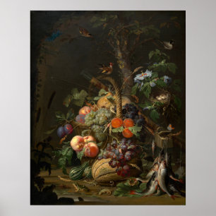 Fruit, Fish, Nest - Abraham Mignon Fine Art Poster