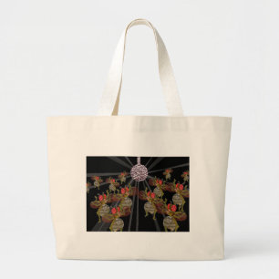 Fruit Flies Dancing Under The Disco Ball Large Tote Bag