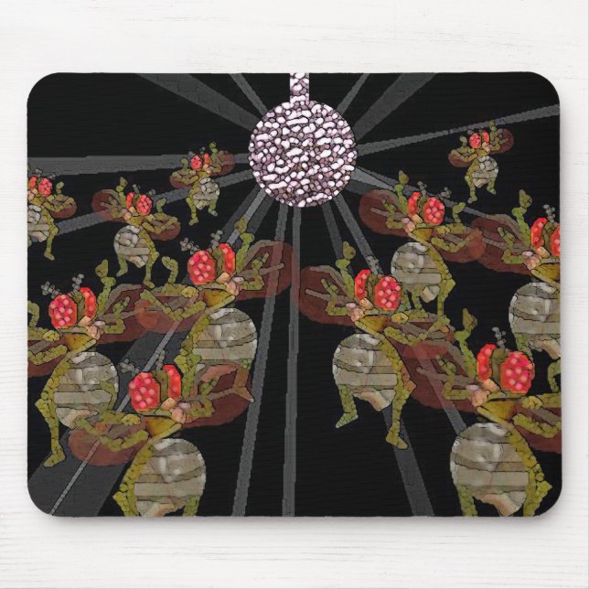 Fruit Flies Dancing Under The Disco Ball Mouse Pad (Front)