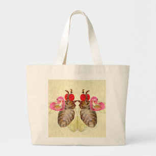 Fruit Flies Exchange Banana Valentines Large Tote Bag