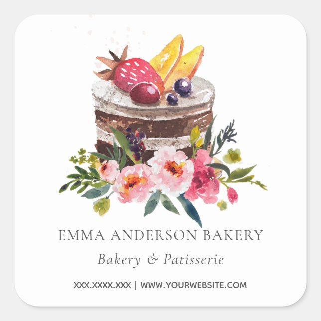 FRUIT FLORAL CAKE PATISSERIE CUPCAKE BAKERY SEAL (Front)