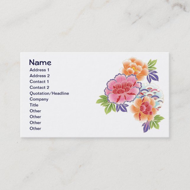 Fruit Flower Cool Cute Girly Retro Floral Business Card (Front)