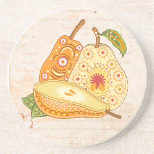 Fruit Flower Cool Cute Girly Retro Floral Coaster