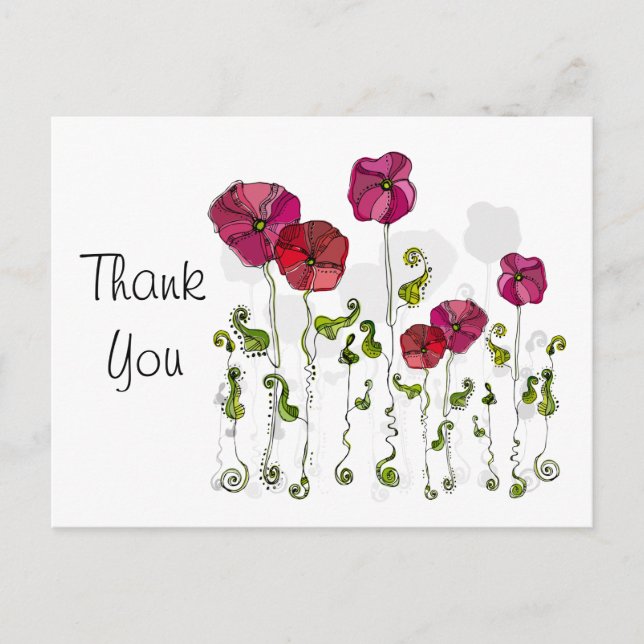 Fruit Flower Cool Cute Girly Retro Floral Postcard (Front)