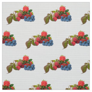 fruit food berries blue red leaf vine plant green fabric