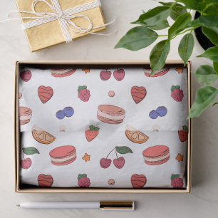 Fruit & French Macaron Pattern Tissue Paper