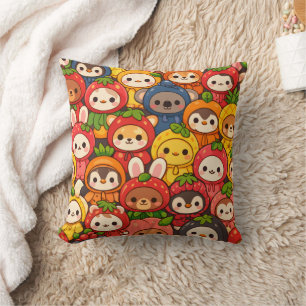 Fruit Friends Parade   Cute Animal Chibi Cushion