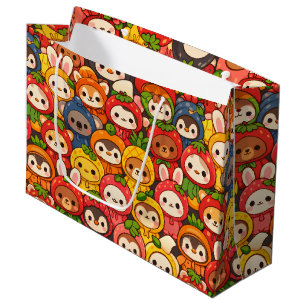 Fruit Friends Parade   Cute Animal Chibi Large Gift Bag