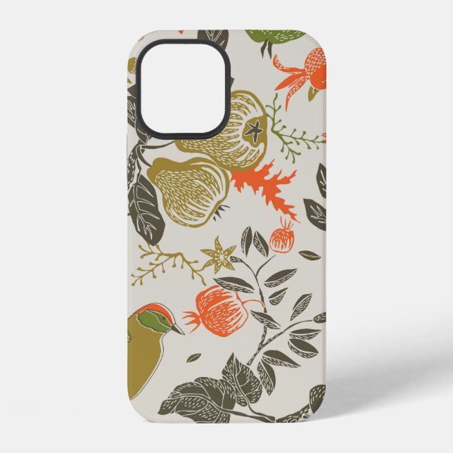 fruit garden with bird. seamless pattern iPhone case (Back)