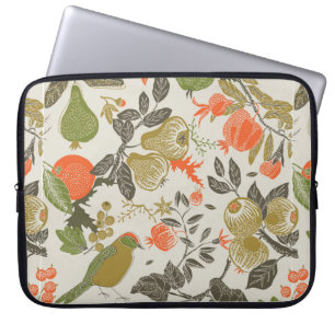 fruit garden with bird. seamless pattern laptop sleeve