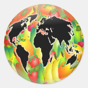 Fruit Globe Classic Round Sticker