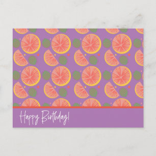 Fruit Grapefruit Confetti Pattern Postcard