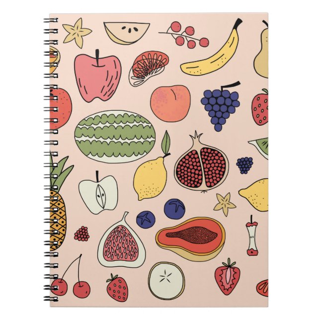 Fruit hand drawn pattern notebook (Front)