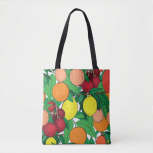 Fruit Hand Drawn Sketch Pattern Tote Bag