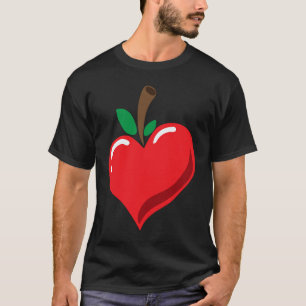 Fruit I love Apple Heart Fruit Vegan Fruit T-Shirt