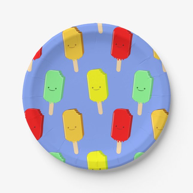 Fruit Ice Pop Pattern Paper Plate (Front)