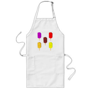 Fruit Ice Pops And Chocolate Ice Cream Bar Long Apron