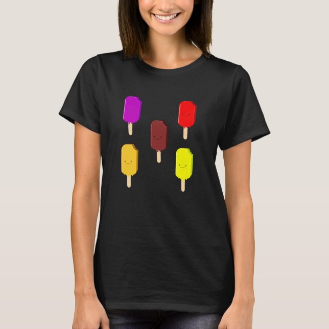 Fruit Ice Pops And Chocolate Ice Cream Bar T-Shirt (Front)