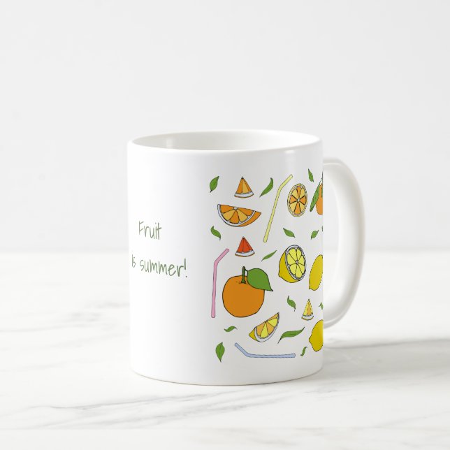 Fruit is summer Minimalist Cute  Coffee Mug (Front Right)