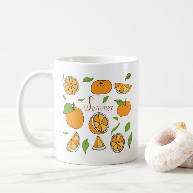 Fruit is summer Minimalist Cute  Coffee Mug (With Donut)