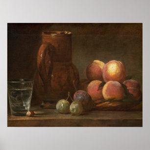Fruit, Jug & Glass - Jean-Siméon Chardin Fine Art Poster