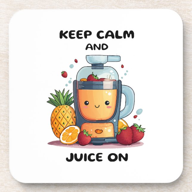 Fruit Juicer Keep Calm And Juice  Health  Coaster (Front)