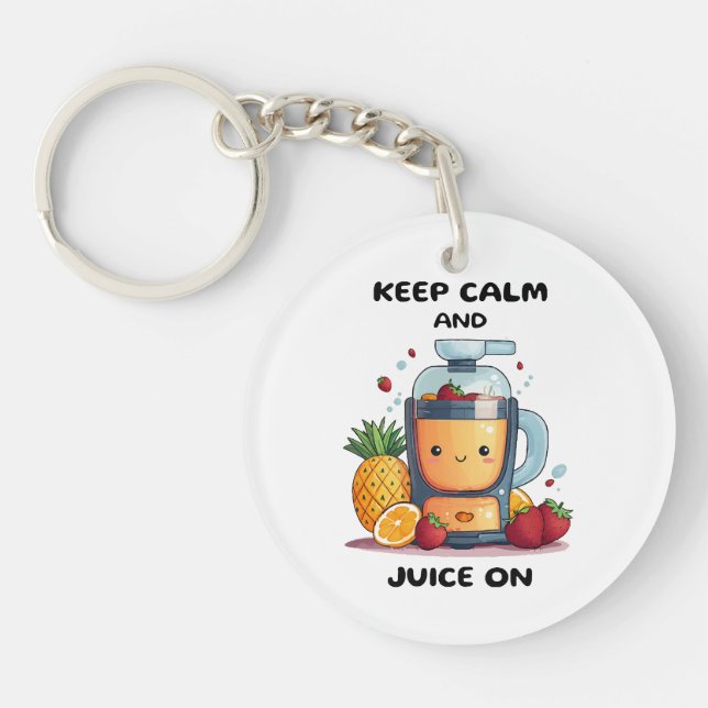 Fruit Juicer Keep Calm And Juice  Health  Key Ring (Front)