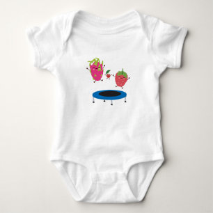 Fruit Jumping On Trampoline Baby Bodysuit