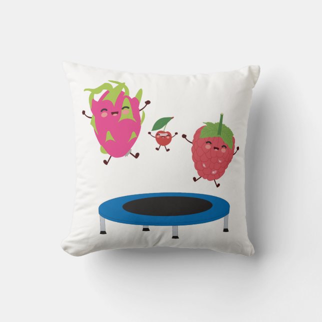 Fruit Jumping On Trampoline   Cushion (Front)