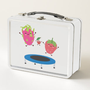 Fruit Jumping On Trampoline Metal Lunch Box