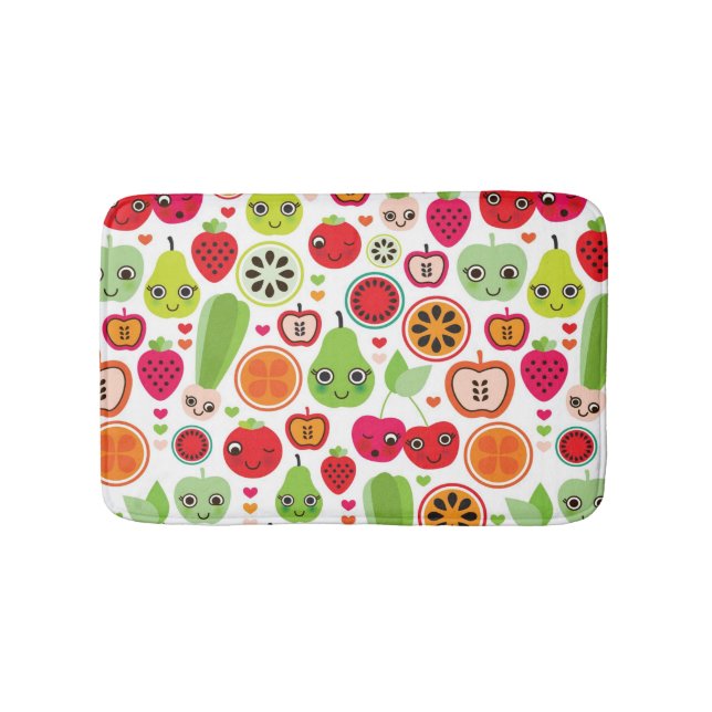 fruit kids illustration apple bath mat (Front)
