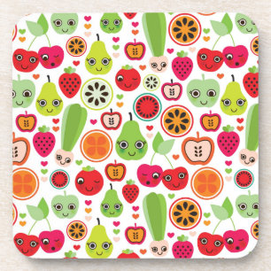 fruit kids illustration apple coaster